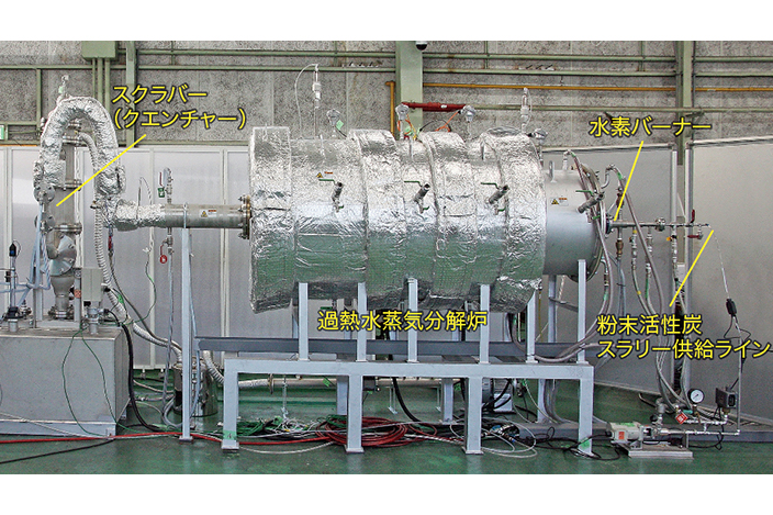 写真-1　水素燃焼式高温過熱水蒸気分解処理試験装置
