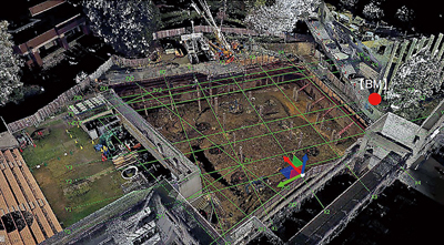 図-4　既存状況3Dスキャン計測データ（点群データ）