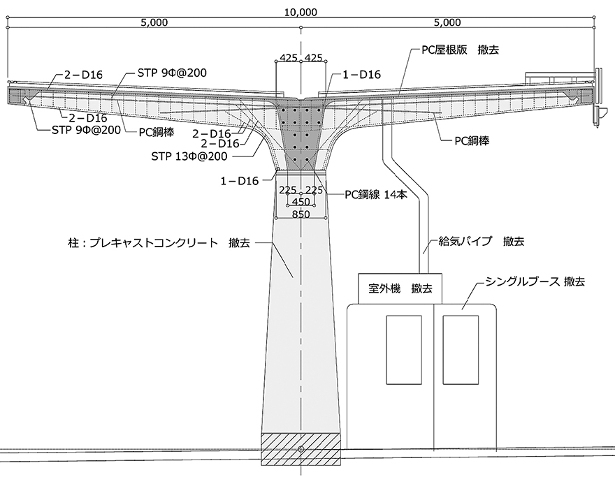 図-3　既存上屋の断面図