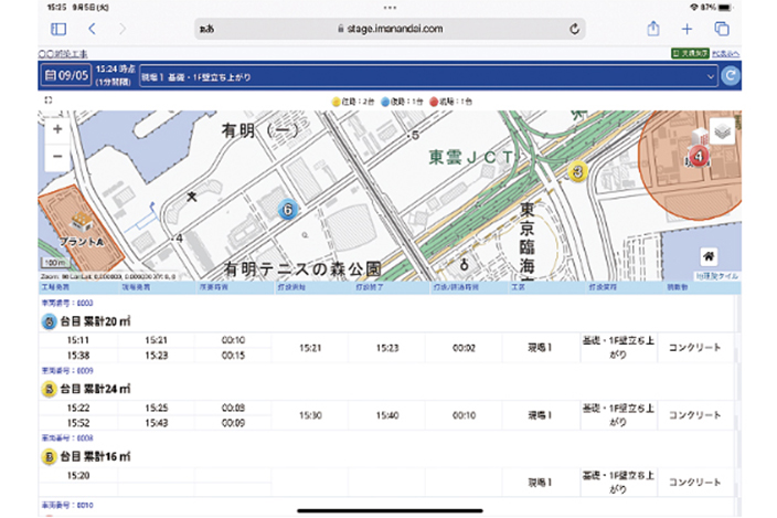 図-3　実績表示（生コンクリート）