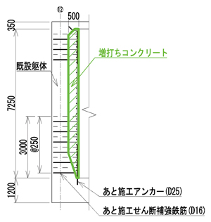 図-3　②断面増厚補強断面図